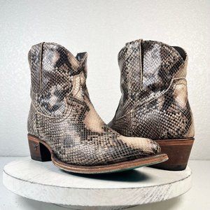 Lane PLAIN JANE Brown Cowboy Boots 11 Leather Western Wear Ankle Bootie Zipper